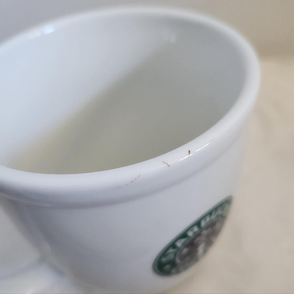 Starbucks 2007 White Green Black Logo Sturdy Coffee Cup Mug XL 14 Oz - Picture 10 of 11